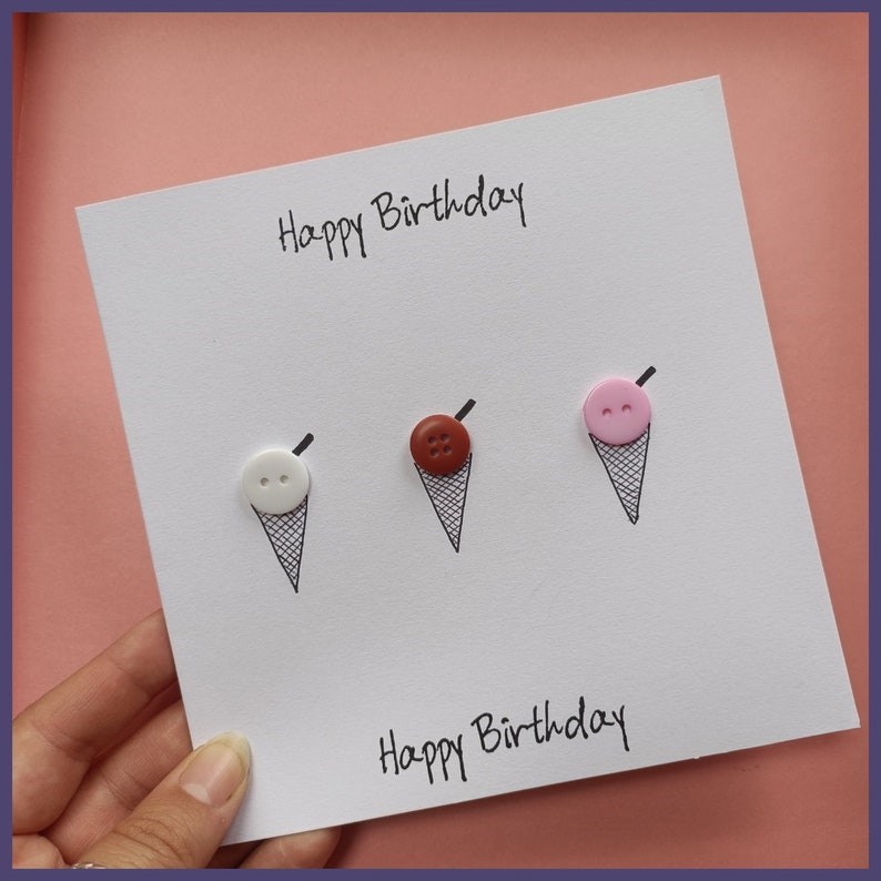 Birthday Ice Creams, Handmade Card by Cards By Mibbles Small Market