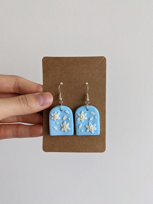 Summer Daisy Polymer Clay Earrings. by The Waterlily Studio Small Market