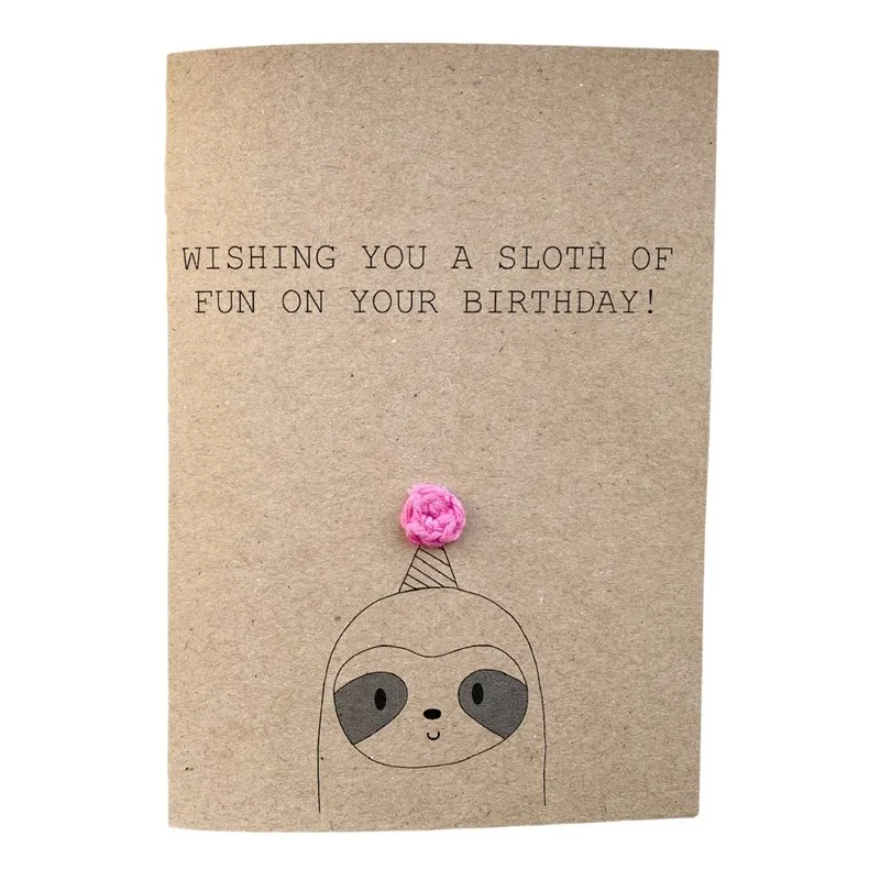 Funny Sloth Birthday Pun Card by Fifi's Handcrafted - Small Market