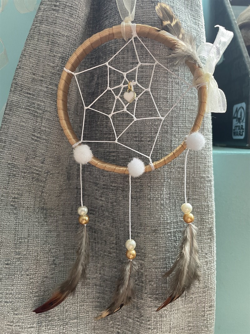 Gold Mini Dream Catcher 8cm Dia by Vicky's Artistic Creations Small