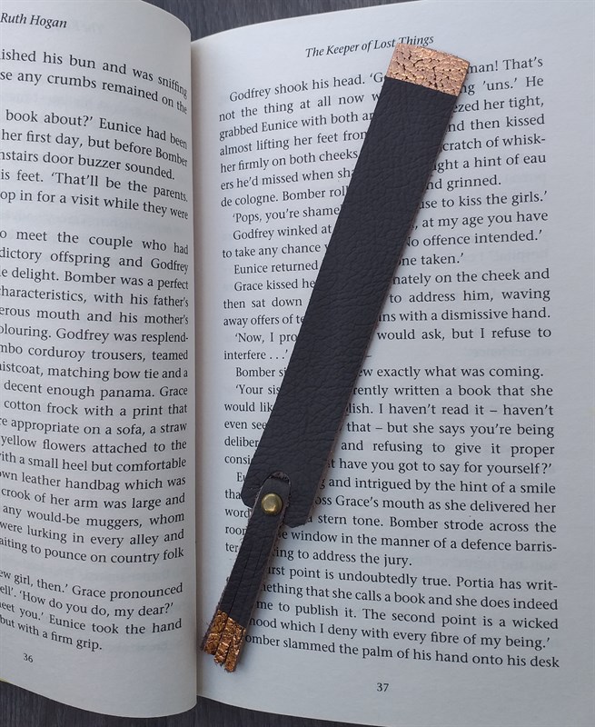 Handmade Leather Bookmark Copper Dipped Effect by Treacle Rose Handmade Small Market