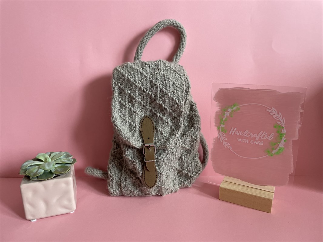 Knitted Backpack Small by Handcrafted with care Small Market