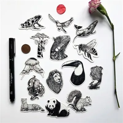 14pcs Animal Sticker Set