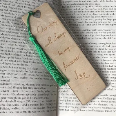 5th wedding anniversary wooden bookmark, 3
