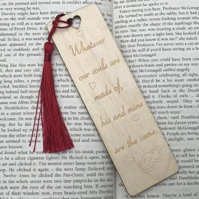 5th wedding anniversary wooden bookmark, 5