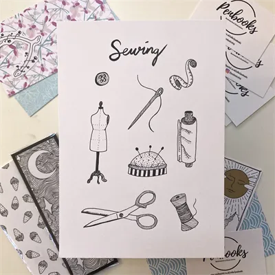A5 Small Sewing Illustration Hand Drawn 1