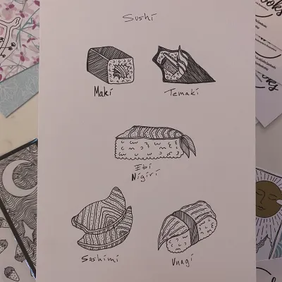Hand Drawn Sushi Illustration