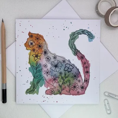 Animal Greetings Cards Pack/Set Handmade 4