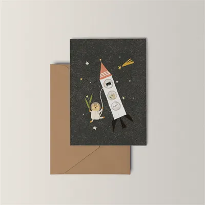 Astronaut Cat Greeting Card 1