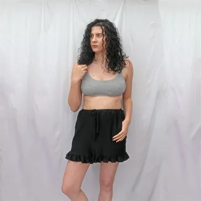 Bamboo Jersey Frill Shorts Front