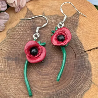 Beautiful Poppy Earrings 1