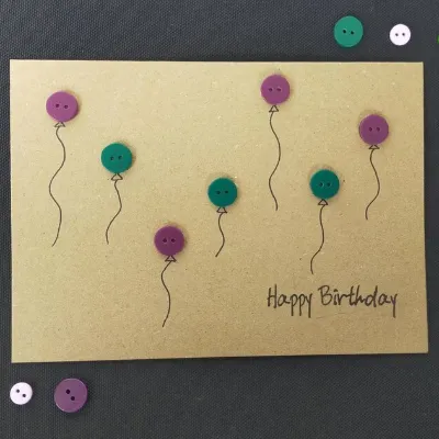 Birthday Balloon Card, Unique / Handmade 2