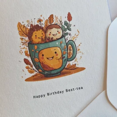Birthday Card for a Bestie. Handmade bir 1
