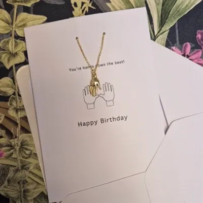 Birthday card, with necklace. Hands down 2
