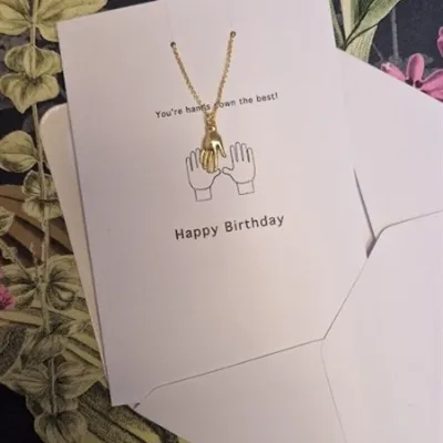 Birthday card, with necklace. Hands down 5