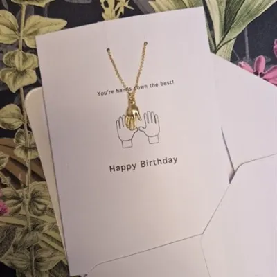Birthday card, with necklace. Hands down 9