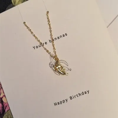 Birthday card, with necklace. You&#39;re 7