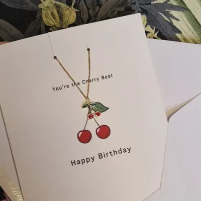 Birthday card, with necklace. You&#39;re 1