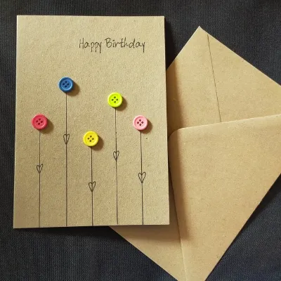 Birthday Flower Card, Unique / Handmade  1