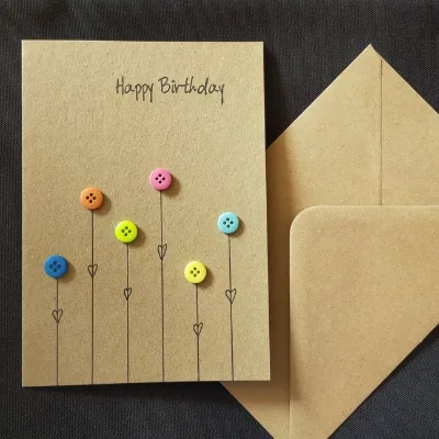 Birthday Flower Card, Unique / Handmade  2