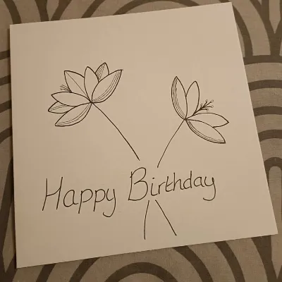 Birthday Flowers Handmade Card 1