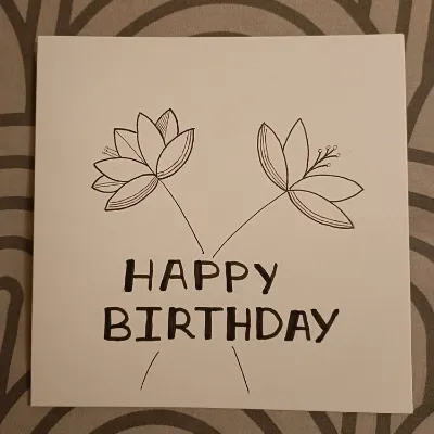 Birthday Flowers Handmade Card 2