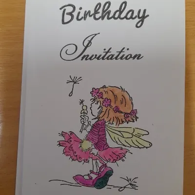Birthday Invitation fairy card 1