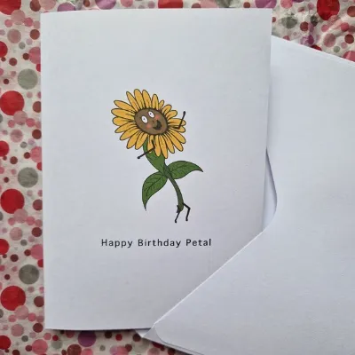 Birthday Petal/Flower, Birthday Card. Su 9