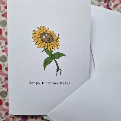 Birthday Petal/Flower, Birthday Card. Su 10