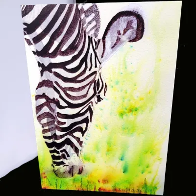 Blank Greetings Cards 2 'Funky Zebra'