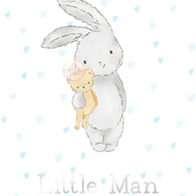 Blue Bunny Personalised Foil Print closer look