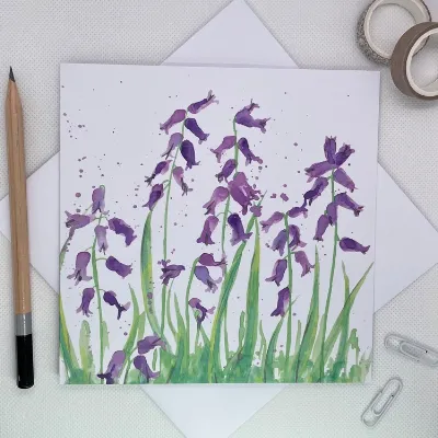 Bluebell Greetings Card floral flowers p 1
