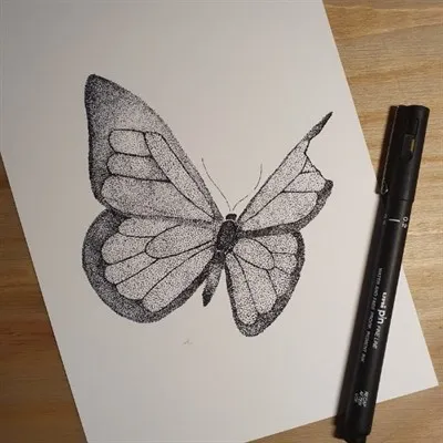 Butterfly Pointillism Art Print