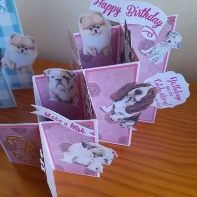 Cascade folded 30th Dogs Pink Birthday c 3