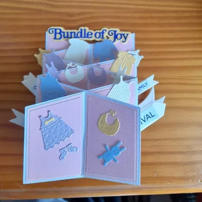 Cascade folded Bundle of joy baby card. 2
