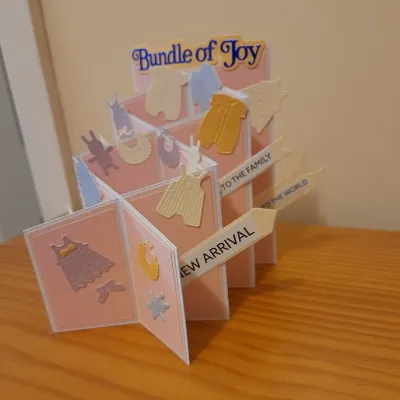 Cascade folded Bundle of joy baby card. 6