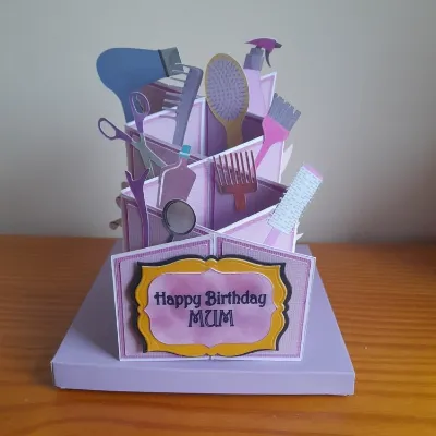 Cascade folded Happy Birthday Mum Hair d 2