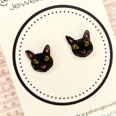 Cat Stud Earrings by Little Dingskes Jewellery