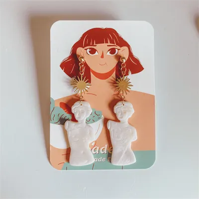 Celestial Statue Clay Earrings 1