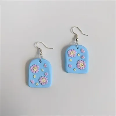 Cherry Blossom Polymer Clay Earrings