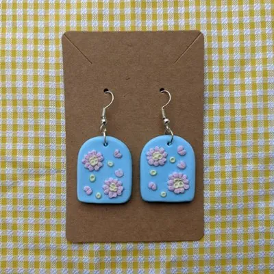 Cherry Blossom Polymer Clay Earrings