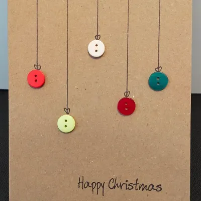 Christmas Bauble Card, Unique / Handmade 5