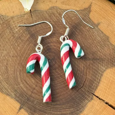 Christmas Candy Cane Earrings 2