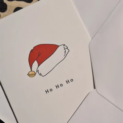 Christmas Card. Handmade, Ho Ho Ho 1