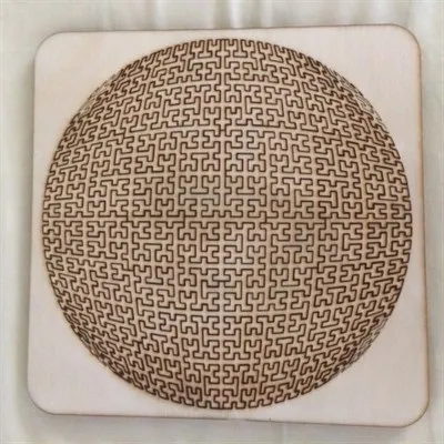 Circular Fractal Wooden Tray Puzzle Another