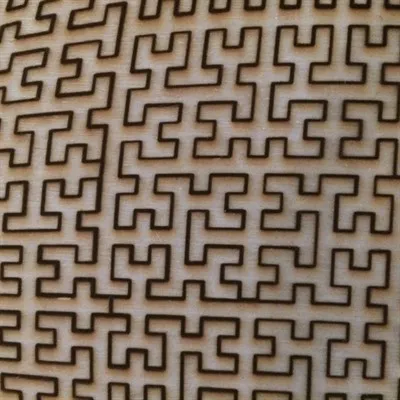 Circular Fractal Wooden Tray Puzzle Close