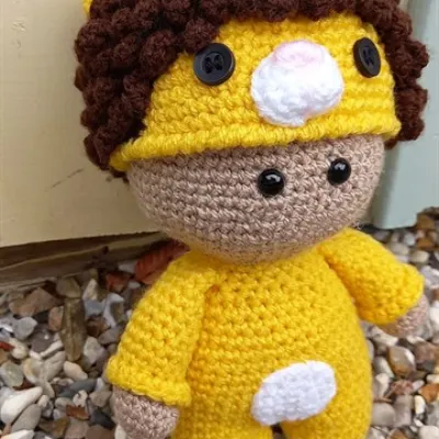 Crochet doll in lion outfit 2