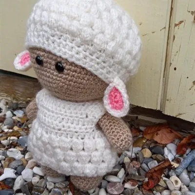 Crochet doll in sheep outfit 2