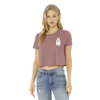 Crop Tee - Bunny Ghost - Dusty Rose 1