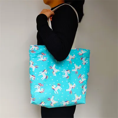 Cute Blue Unicorn Tote Bag With Zip 5